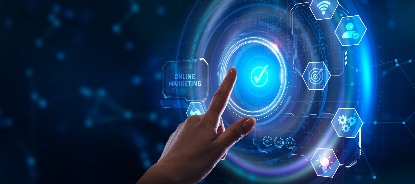 Business, Technology, Internet and network concept. Digital Marketing content planning advertising strategy concept.Online marketing